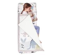 Gigoteuse enfant avec coussin et couverture zippée 115 x 47 cm, gigoteuse bébé fille douce et chaude pliable en coton pour crèche, école maternelle, camping au