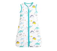 Gigoteuse Ete 0,5 Tog Bébé Sac de Couchage 100 Coton Sans Manches Couverture D'Emmaillotage Avec Fermeture éclair Turbulette Nouveau Née Bébé Cadeau pour 6-12 Mois