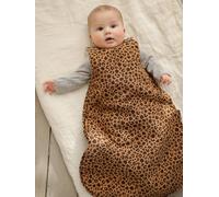 Gigoteuse été réversible en gaze de coton écru/léopard 0/6M