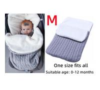 Gigoteuse - Hiver Chaude - Turbulette Epais - Gris - Tricot de fibre acrylique + polaire - 68*38cm - Bébé 0-12 mois
