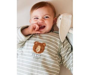 Gigoteuse manches longues Copain des Bois rayé vert 0/6M