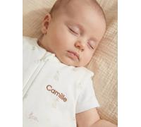 Gigoteuse personnalisable ouverture centrale bio PETITS LAPINS blanc imprimé 6/18M