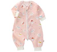 Gigoteuse pour bébé avec pieds - 1 Tog - Gigoteuse avec jambes - Garçon et fille - Bonhomme de neige rose - 100 - Hauteur du bébé : 85-95 cm