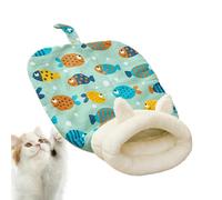 Gigoteuse pour chat - Lit pour chat - Lit pour chat - Caverne câline avec queue | Coussin chaud pour préserver le coussin chaud, tapis de lit, sac de couchage sans effort pour animaux de compagnie -