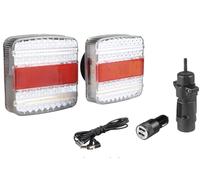 Gigowatt Kit rampe de feux arrières 12v 24v sans fil magnétique à batterie - éclairage signalisation LED homologué pour remorque, tracteur, utilitaire, engins