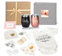 GIGPADE Cadeau pour nouvelle maman, cadeau de révélation du sexe, cadeau de grossesse pour future maman, panier cadeau de fête prénatale avec albums photo de bébé, gobelet pour les nouveaux parents