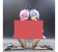 Gigsja Anime Girl Figure Ecchi Waifu Figurine de dessin animé japonais Re:life In A Different World From Zero Figures Rem Ram Beautiful Bunny Girl PVC Action Figure Collection Ornement Toy Doll