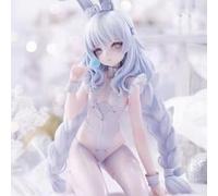 Gigsja Azur Lane MNF Le Malin Bunny Lazy Figurine de lapin blanc agenouillé Ver modèle Décoration de bureau Cadeau 16 cm