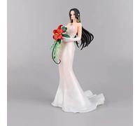 Gigsja Boa Hancock Figurine de Cheongsam rouge et blanche en forme de cœur avec cent scènes de pirates Figurine d'anime Cadeau 19 cm (A 16 cm)
