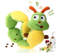 Gigwi Jouets puzzle interactifs pour chien, jouet à renifler pour chien, distributeur de friandises pour entraînement du QI, motif chenille mignonne jouets couineurs en peluche pour chien à tirer à la