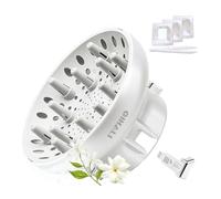GIHALI Diffuseur Universel Très Solide pour Cheveux Bouclés et Ondulés | Accessoire pour Sèche-Cheveux 4.4-6.6 cm, Portefeuille Robuste, Anti-Frisottis (Blanc 2 Amélioration d'Arôme)
