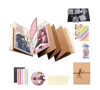 Gihioue Album photo extensible, 15 x 20 cm, accessoires de scrapbooking, livre de rangement pour photos et cartes, avec kit d'accessoires DIY, pour fête de mariage, fête prénatale, réunion de famille