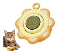 Gihioue Balles d'herbe à chat - Jouet rotatif à 360 ° - Balle anti-fuite adhésive - Pour stimulation mentale, prévention de l'ennui, voyage, entraînement, activité après avoir mangé
