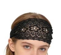 Gihioue Bandeau en dentelle, orné de perles, larges bandeaux élastiques, style bohème, pour mariage, occasions formelles, vie quotidienne, vacances, coiffures