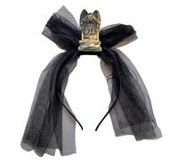 Gihioue Bijou de tête d'Halloween - Pierre tombale vintage avec voile - Accessoire de costume d'horreur - Barrette à cheveux pour carnaval, bal masqué, cosplay