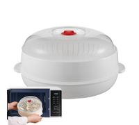 Gihioue Cuiseur vapeur pour micro-ondes, pour la cuisson, les aliments à la vapeur, antiadhésif, avec couvercle et inserts pour riz, pâtes, boulettes, œufs, cuisine