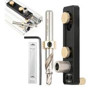 Gihioue Guide de perçage pour percer des trous droits - Outils de précision robustes en aluminium - Outils de guidage de perçage pour le positionnement et l'alignement pour le travail du bois, la