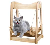 Gihioue Hamac pour chat en bois, hamac en bois | Lit suspendu pour chaton | Lit pour chat pour l'intérieur, hamac pour chat, canapé pour chats, chiens, lapins, chatons et petits animaux