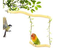 Gihioue Jouet d'élan pour oiseaux, support pour balançoire, jouet sur pied, perche en bois, petits approvisionnements d'animaux pour cockatiels Conure, gris africain