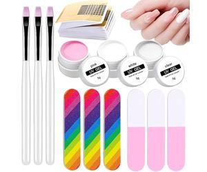 Gihioue Kit de gel à ongles | Manucure longue durée avec lime | Avec gel d'extension et formes - Pour la maison, le salon, le studio, la vie quotidienne, les débutants, les femmes, les amies et les