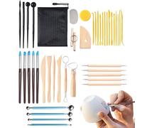 Gihioue Lot de 42 outils de sculpture en argile pour adultes, en céramique, pour adultes, la sculpture fournit un appareil de modélisation d'argile pratique pour les amateurs de sculpteurs