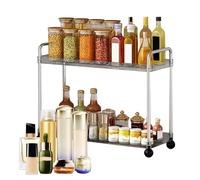 Gihioue Organisateur de Comptoir de Salle de Bains,Support pour Bouteilles D'huile À 2 Niveaux - Étagère de Rangement Décorative pour Bureau Dortoir Coiffeuse Bar à Café Comptoir Maquillage