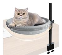 Gihioue Siège de bureau pour chat, pivotant à 360 °, meuble doux pour chat, lit de repos pour camping-car, voiture, table de chevet, radiateur, comptoir, appartement, intérieur, balcon, armoire