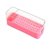 Gihioue Support de forets à ongles - Coffret de rangement 40 compartiments pour ponceuses à ongles, couvercle transparent, boîte de rangement étanche à la poussière pour pointes abrasives, soin des