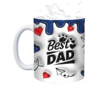 Gihioue Tasse Papa Pour Fête Des Pères,Mug Céramique Drôle 3D Pour Papa,Verre Bar Pour Thé Bière Whisky - Support Famille Camping Pique-nique Fête