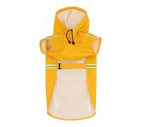 Gihioue Veste imperméable pour chien - Poncho imperméable avec bande réfléchissante - Poncho réglable pour animal de compagnie avec capuche et bandes réfléchissantes - Bonne visibilité