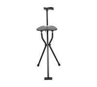 gihusrzx Canne pliante de 136 kg avec siège, tabouret avec siège, canne de marche légère et pliable, canne portable pour personnes âgées, camping, randonnée, noir