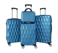 gihusrzx Lot de 5 valises de 35,6 cm, 50,8 cm, 61 cm, 71 cm, différentes tailles, grande coque rigide, étanche, poignée télescopique, roue rotative, serrure TSA, bleu marine, 4pcs