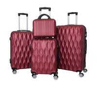 gihusrzx Lot de 5 valises de 35,6 cm, 50,8 cm, 61 cm, 71 cm, différentes tailles, grande coque rigide, étanche, poignée télescopique, roue rotative, serrure TSA, rouge vin, 4pcs
