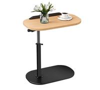 gihusrzx Plateau de canapé en forme de C pivotant à 360 degrés/hauteur réglable, 2 niveaux de rangement, canapé, lit, salle de bain, étude, plateau TV, table d'appoint réversible pour salon, chambre à