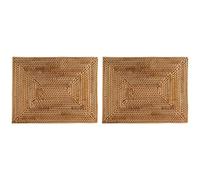 Giilayky 2 PièCes Tapis de Table Napperons en Rotin AntidéRapant Table à Manger RéSistant à la Chaleur Tissé Napperons Isolation Tapis RéSistant à la Chaleur