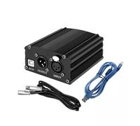 Giilayky Alimentation Fantôme 1 Canal 48 V avec Câble Microphone XLR 3 Broches pour Équipement D'Enregistrement de Musique