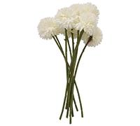 Giilayky Bouquet de Fleurs de Boule de ChrysanthèMe de Fleurs Artificielles 10 PièCes PréSent pour Les Personnes Importantes Morale Glorieuse (Blanc)