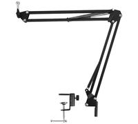 Giilayky Support de Bras de Ciseaux de Microphone 75Cm de Haut Support de Suspension de Microphone de Table pour Support de Microphone USB Pro Bleu