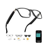 Giinova Ai Translation Lunettes intelligentes avec chat GPT Bluetooth pour homme et femme avec lentille à changement de couleur en 140 langues - Casque transparent avec haut-parleur - Lunettes de