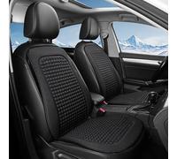 GIISH Housse de Siège Avant de Voiture,Coussin pour Fiat Topolino 500 2012 2011,Tapis de Protection de Siège,2 Pièces/Ensemble, Tissu en Nylon,A-Black