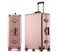 GIIYOEW Valise à Main avec Cadre en Aluminium 20 Pouces Valise à Coque Rigide PC avec roulettes pivotantes,Rose,26in