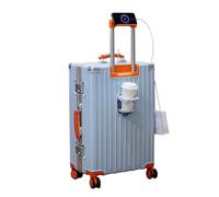 GIIYOEW Valise À Main Valise De 20 Pouces avec Porte-Gobelet Matériau PC Léger Valises À Coque Rigide sans Fermeture Éclair avec 4 Roues Pivotantes Serrure À Code Numérique,Bleu,26in