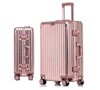 GIIYOEW Valise en Aluminium Grand Bagage à Main Valise légère à Cadre Rigide avec Serrure de Mot de Passe TSA, Pas de Bagages à Fermeture éclair,Rose,20in