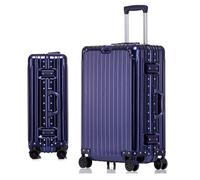 GIIYOEW Valise en Aluminium Grand Bagage à Main Valise légère à Cadre Rigide avec Serrure de Mot de Passe TSA, Pas de Bagages à Fermeture éclair,Bleu,20in