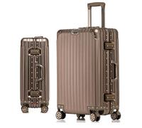 GIIYOEW Valise en Aluminium Grand Bagage à Main Valise légère à Cadre Rigide avec Serrure de Mot de Passe TSA, Pas de Bagages à Fermeture éclair,d'or,20in