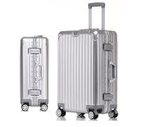GIIYOEW Valise en Aluminium Grand Bagage à Main Valise légère à Cadre Rigide avec Serrure de Mot de Passe TSA, Pas de Bagages à Fermeture éclair,Argent,20in