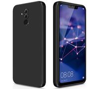 GiiYoon Coque pour Huawei Mate 20 Lite Case en Silicone, Etui de Protection Antichoc Etui Housse Silicone Ultra-Mince avec Couche Intérieure en Fibre et Protection pour Caméra, Noir