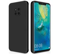 GiiYoon Coque pour Huawei Mate 20 Pro / 20 RS Case en Silicone, Etui de Protection Antichoc Etui Housse Silicone Ultra-Mince avec Couche Intérieure en Fibre et Protection pour Caméra, Noir