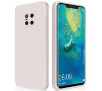 GiiYoon Coque pour Huawei Mate 20 Pro / 20 RS Case en Silicone, Etui de Protection Antichoc Etui Housse Silicone Ultra-Mince avec Couche Intérieure en Fibre et Protection pour Caméra, Blanc