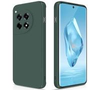 GiiYoon Coque pour OnePlus 12R / OnePlus Ace 3 Case en Silicone, Etui de Protection Antichoc Etui Housse Silicone Ultra-Mince avec Couche Intérieure en Fibre et Protection pour Caméra, Vert